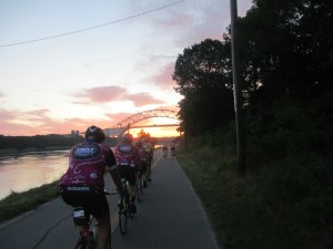 Rolling along to the canal towards the Sagamore Bridge